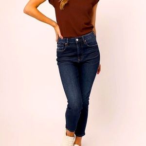 Dear John Stella Super High Rise Cropped Slim Straight Jeans Dawson Sz 26